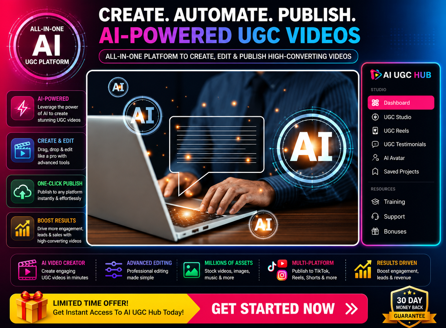AI-driven video creation platform mockup
