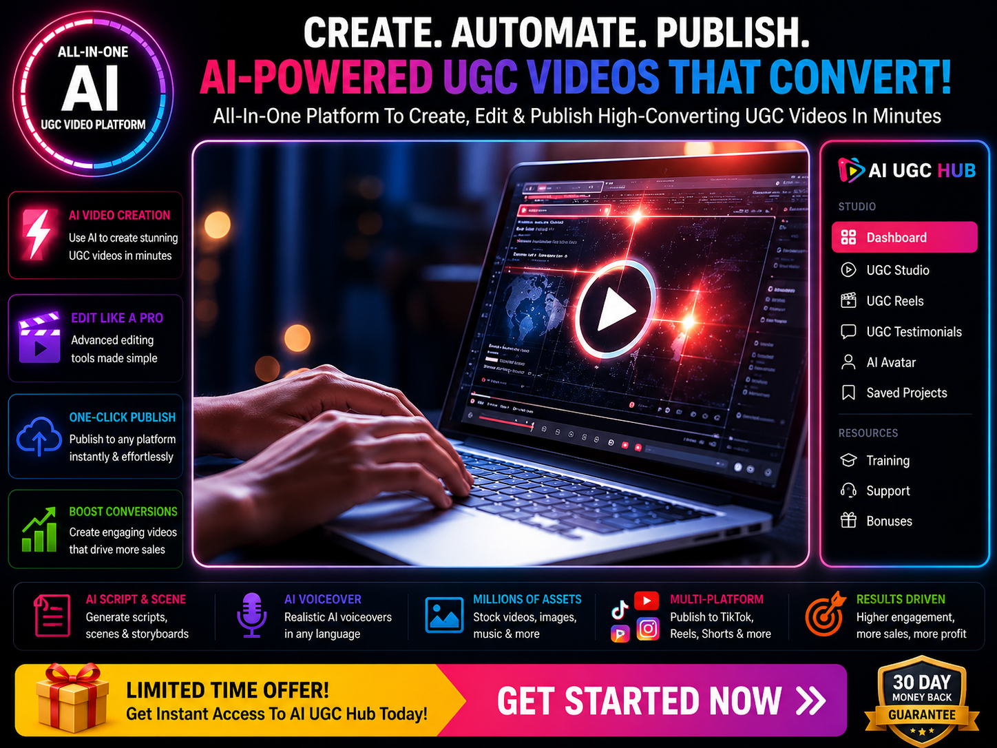 AI-driven video platform design mockup