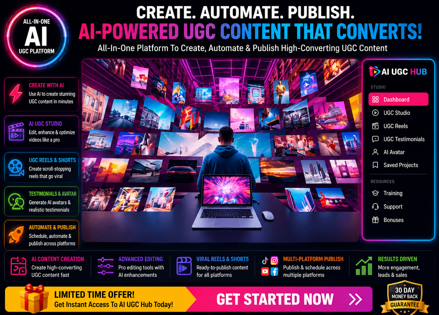 AI-powered content creation platform mockup
