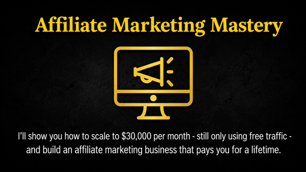 Affiliate marketing mastery in gold