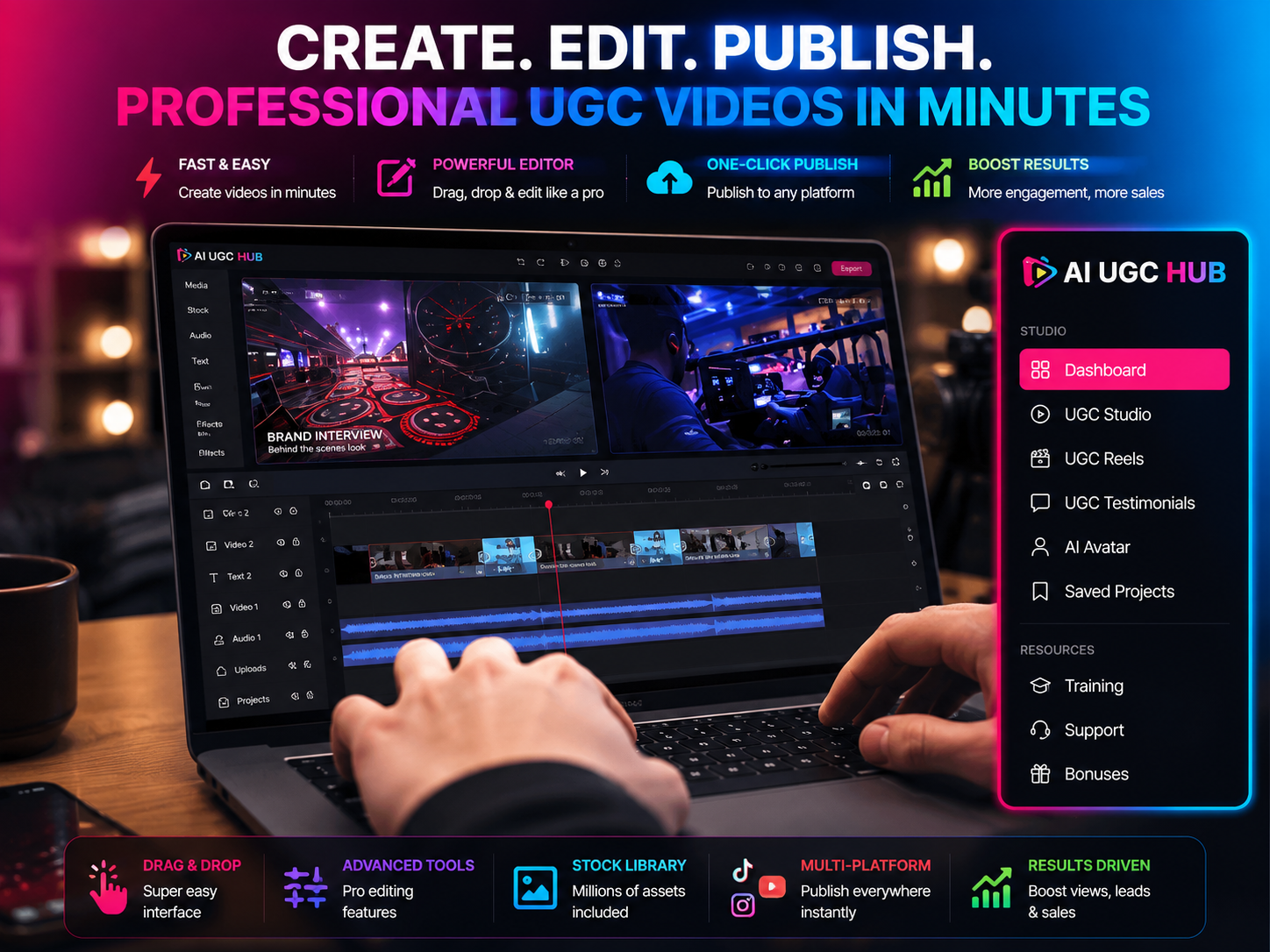 Create and edit in minutes