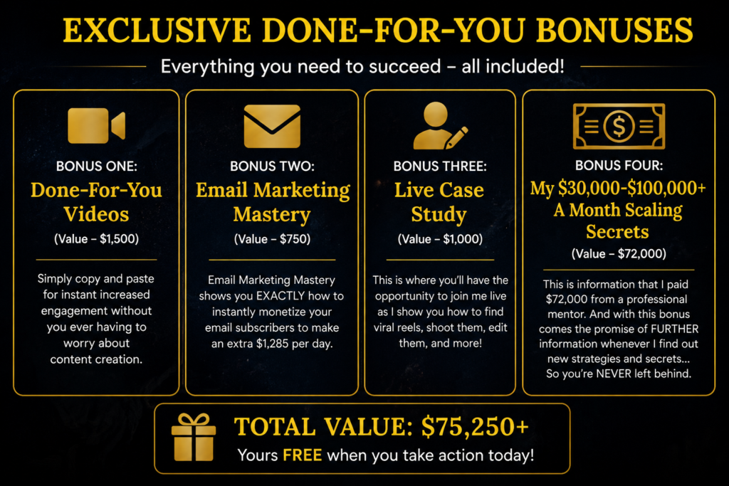 Exclusive bonuses to boost success